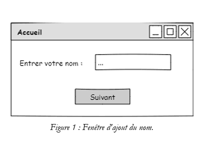 Figure 1 : Fenêtre d'ajout du nom.